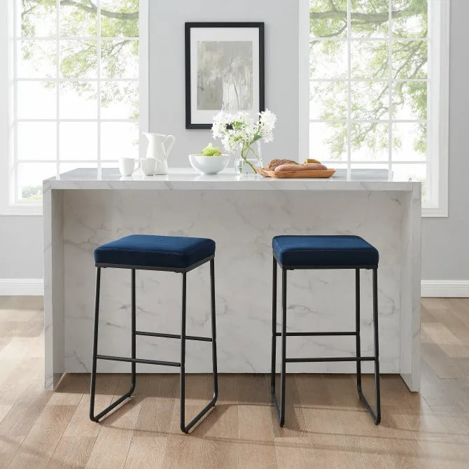 Set of 2 Beckett Barstools navy- Crosley