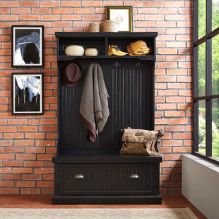 Seaside Hall Tree - Distressed Black