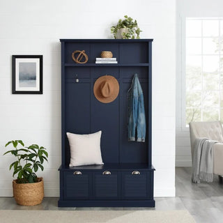 Crosley Furniture Ellison Hall Tree with Storage Drawer, Navy