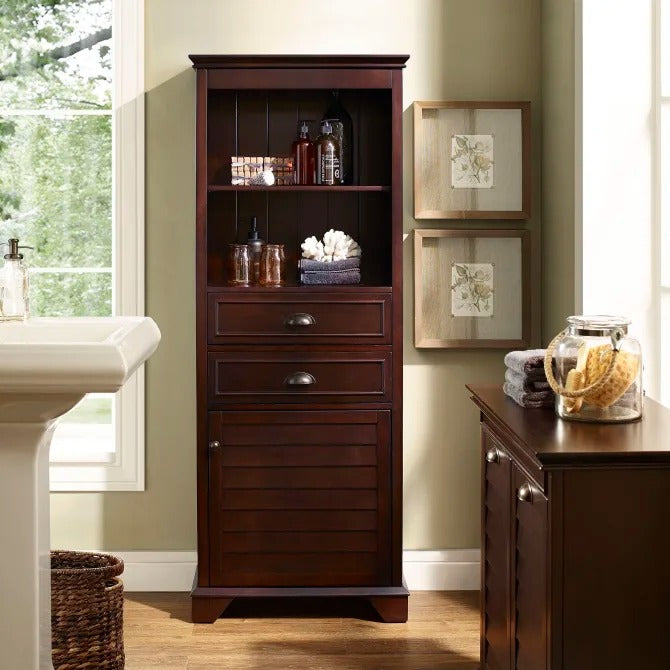 Crosley Furniture Lydia 60-inch Tall Bathroom Cabinet, Espresso