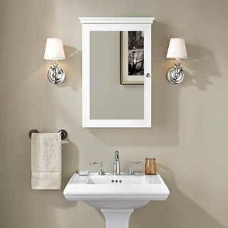 Crosley Furniture Lydia Mirrored Bathroom Wall Cabinet, White