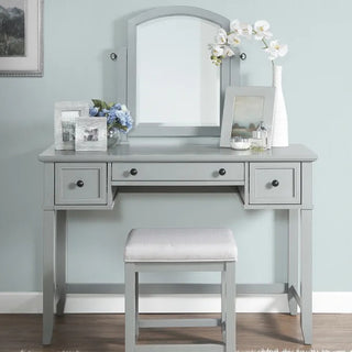 Vista Vanity Stool, Vintage Grey