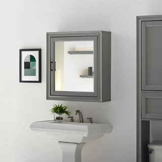 Crosley Furniture Tara Mirrored Bathroom Cabinet, Vintage Gray