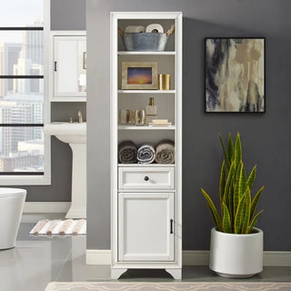 Crosley Furniture Tara Linen Cabinet, Vintage Gray