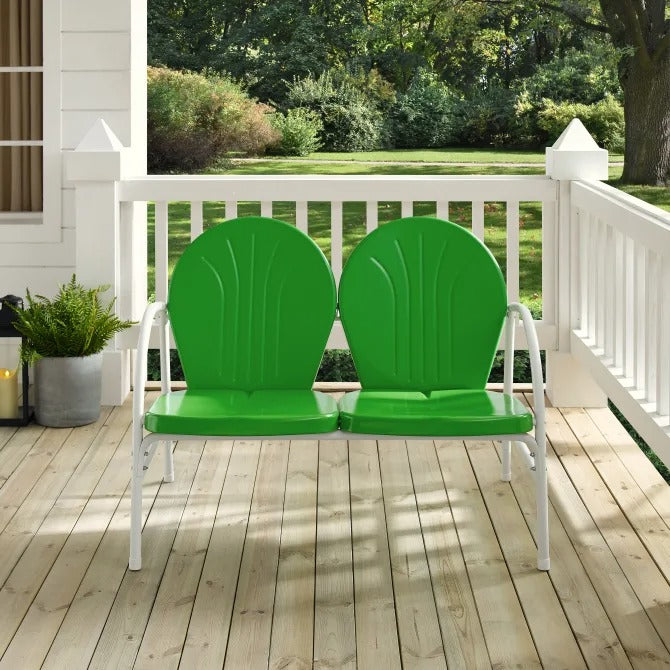 Crosley Furniture Griffith Metal Outdoor Loveseat - Grasshopper Green