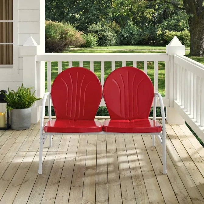 Crosley Furniture Griffith Metal Outdoor Loveseat - Red