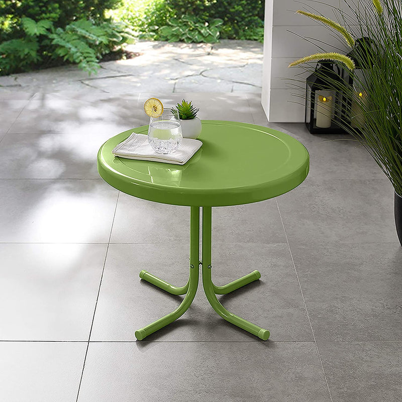 Crosley Furniture Griffith Retro Metal Outdoor Side Table Oasis Green