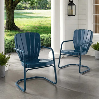 Crosley Ridgeland 2Pc Chair Set - 2 Chairs Navy Gloss