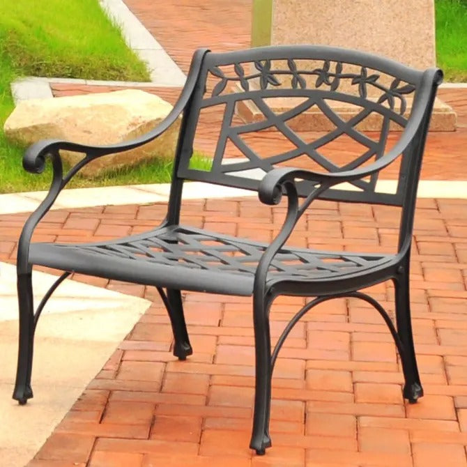 Crosley Furniture Sedona Solid-Cast Aluminum Outdoor Club Chair, Black