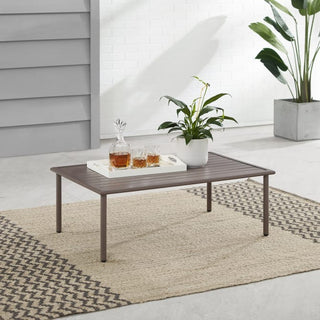Crosley Furniture - Cali Bay Outdoor Metal Coffee Table Light Brown