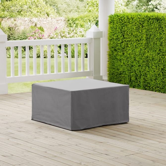 Crosley Furniture - Outdoor Square Table & Ottoman Furniture Cover Gray