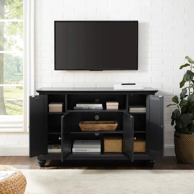 Crosley Furniture Cambridge 48-inch Corner TV Stand Black