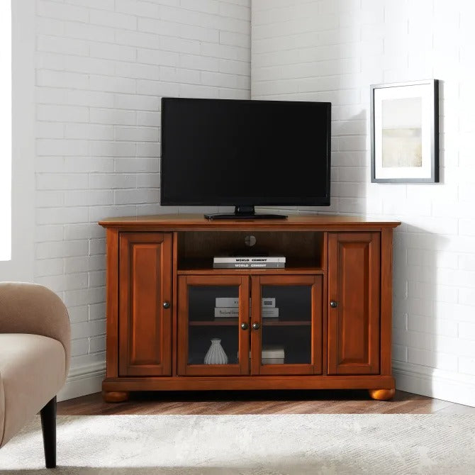 Crosley Furniture Alexandria 48-inch Corner TV Stand - Classic Cherry