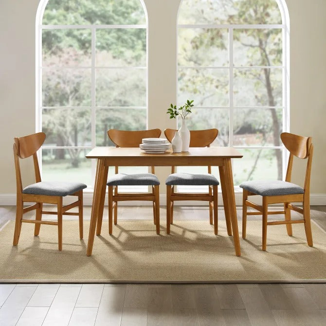 Crosley Landon 5Pc Dining Set - Table, 4 Wood Chairs Acorn