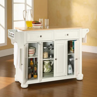 Crosley Furniture Alexandria Full Size Kitchen Island with Stainless Steel Top, White