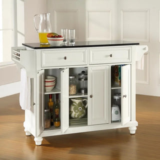 '- Cambridge Solid Granite Top Kitchen Island White finish