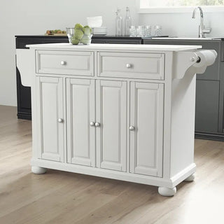 Crosley Alexandria Granite Top Full Size Kitchen Island/Cart White/White
