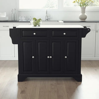 Lafayette Granite Top Island/Cart in Black Color