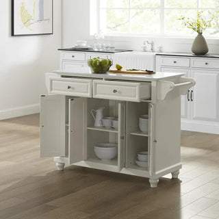 Cambridge Granite Top Island/Cart in White Color