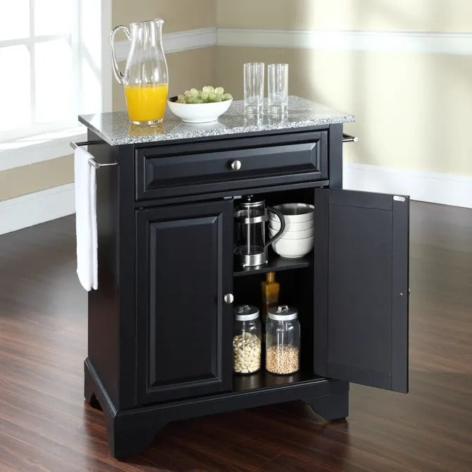 Crosley Furniture - Lafayette Solid Granite Top Portable Kitchen Island In Black Finish