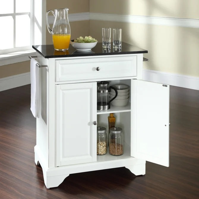 Crosley Furniture Lafayette White Granite Top Portable Kitchen Island/Cart