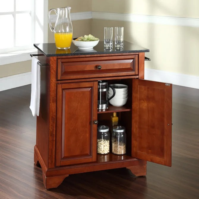 Crosley Furniture Lafayette Cherry Granite Top Portable Kitchen Island/Cart