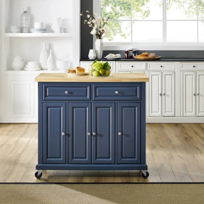 Crosley Furniture Madison Kitchen Island in Navy Color