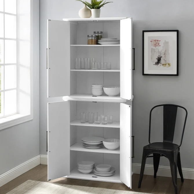 Crosley Furniture - Bartlett Tall Storage Pantry White - 2 Stackable Pantries