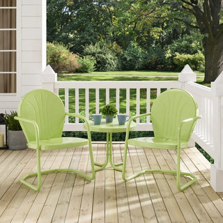 Crosley Furniture Griffith 3PC Outdoor Chair Set in Key Lime Gloss Color