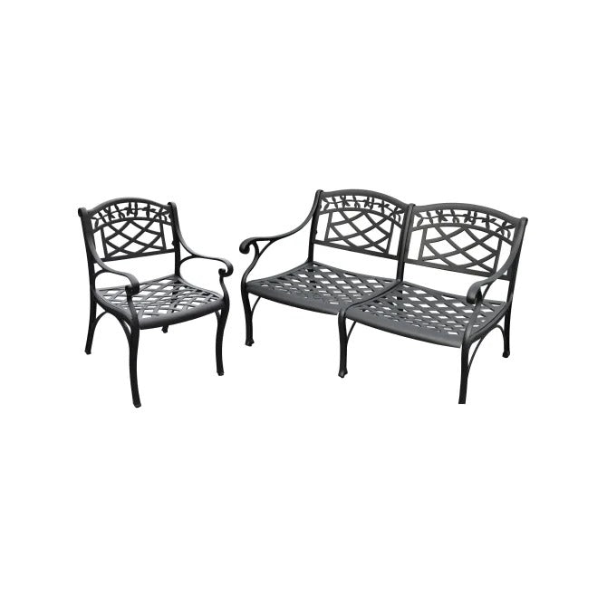 Crosley Furniture Sedona 2 PC Outdoor Conversation Set in Black Color