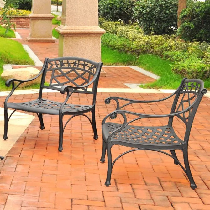 Crosley Furniture Sedona 2 PC Outdoor Chair Set in Black Color