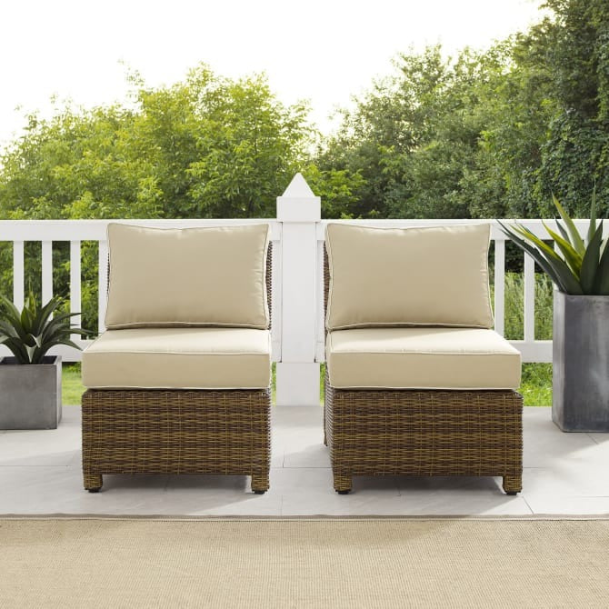 Crosley Furniture - Bradenton Outdoor Wicker Chair Set Sand-weathered Brown
