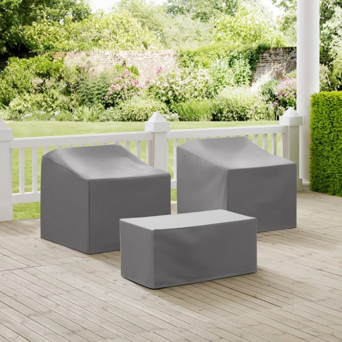 Crosley Furniture 3 PC Furniture Cover Set in Gray Color