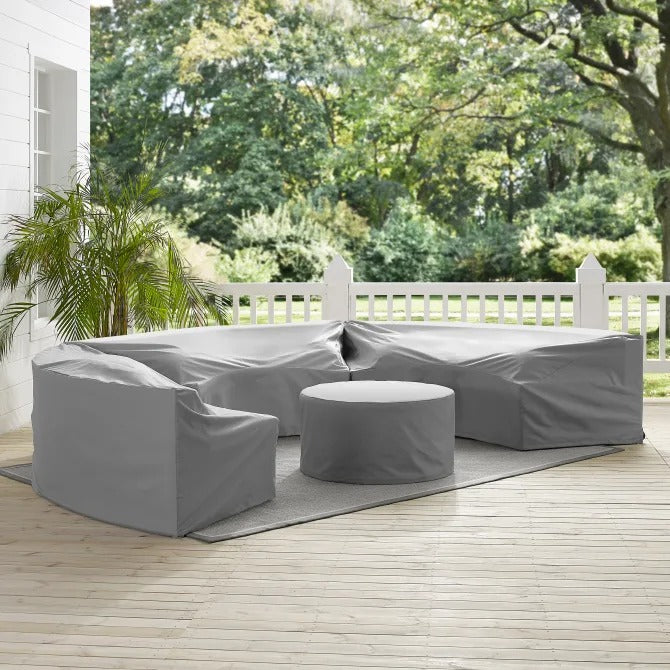 Crosley Furniture Catalina 4 PC Furniture Cover Set in Gray Color