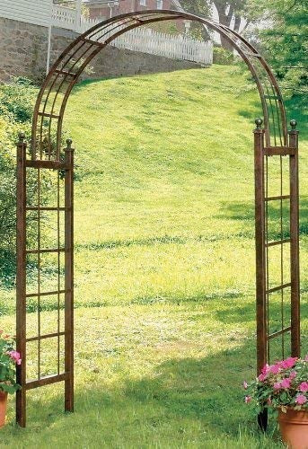 Deer Park AR114 Lattice Arch, Natural Patina, 87"H x 53"W x 23"D, Ground Stakes Included