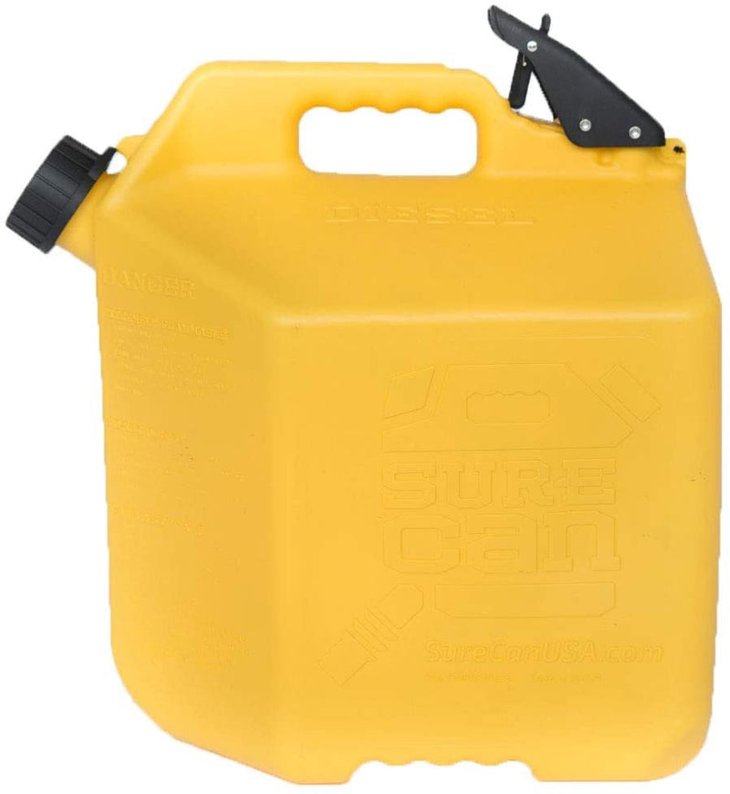 Surecan 5 Gallon 19 Liter Self Venting Diesel Fuel Can w/Rotating Spout, Yellow