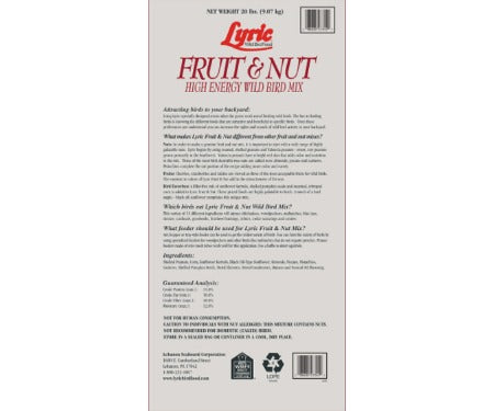 Arett Sales L07 2647344 Fruit & Nut High Energy Wild Bird 20 lbs