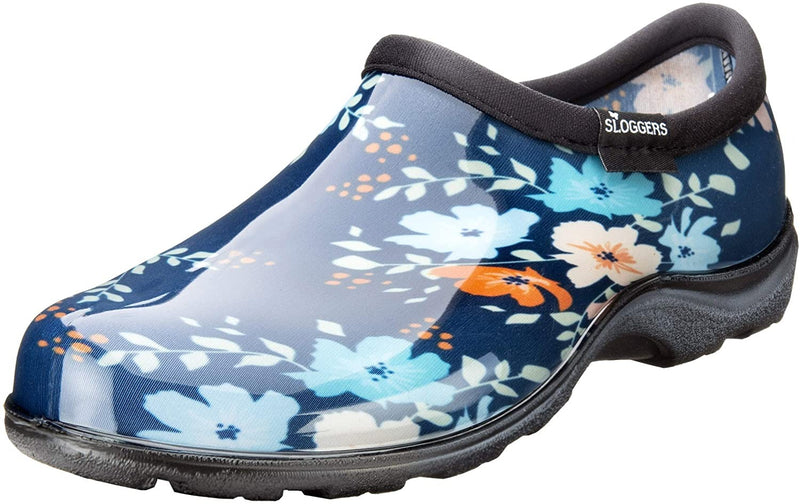 Sloggers 5120FFNBL08 Waterproof Comfort Shoe, 8, Blue Floral Fun Print