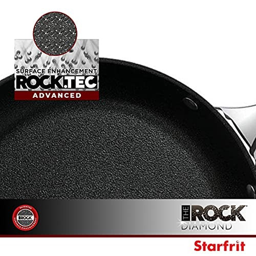 Starfrit 034723-002-0000 The Rock 11-inch Deep Diamond Fry Pan, Black