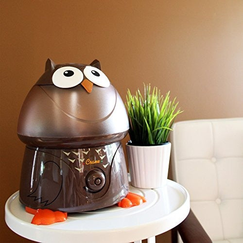 Crane Adorables Ultrasonic Cool Mist Humidifier, Filter Free, 1 Gallon, 500 Sq Ft Coverage, Whisper Quite, Air Humidifier for Plants Home Bedroom Baby Nursery and Office, Owl