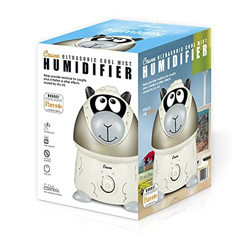 Crane Adorables Ultrasonic Cool Mist Humidifier, Filter Free, 1 Gallon, 500 Sq Ft Coverage, Whisper Quite, Air Humidifier for Plants Home Bedroom Baby Nursery and Office, Sheep