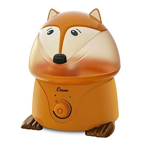 Crane Adorables Ultrasonic Cool Mist Humidifier, Filter Free, 1 Gallon, 500 Sq Ft Coverage, Whisper Quite, Air Humidifier for Plants Home Bedroom Baby Nursery and Office, Fox