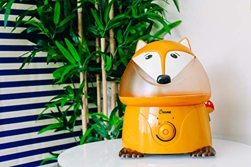Crane Adorables Ultrasonic Cool Mist Humidifier, Filter Free, 1 Gallon, 500 Sq Ft Coverage, Whisper Quite, Air Humidifier for Plants Home Bedroom Baby Nursery and Office, Fox