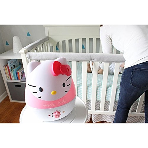 Crane Adorables Ultrasonic Cool Mist Humidifier, Filter Free, 1 Gallon, 500 Sq Ft Coverage, Whisper Quite, Air Humidifier for Plants Home Bedroom Baby Nursery and Office, Hello Kitty