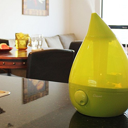 Crane Drop Ultrasonic Cool Mist Air Humidifier for Plants Home Bedroom Baby Nursery and Office, Filter Free, 500 Sq Ft Coverage, Green, 1 Gallon