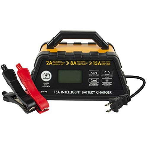 Wagan EL7407 15A Intelligent Battery Charger 12V Battery Maintainer Fully Automatic Smart Charger