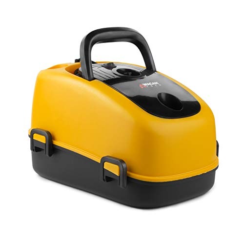 Wagan EL7205 12V Wet/Dry Auto Vacuum Cleaner for Vehicles with 40-inch Flexible Hose and 3 Nozzles, Inflate Function for Pool Toys, Air Mattress, Yellow, Black