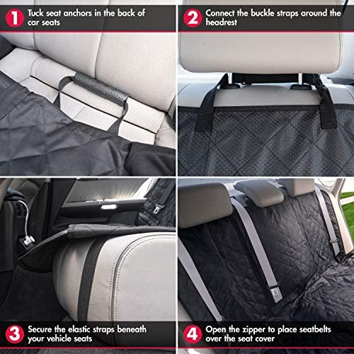 Wagan 6601 Road Ready Car Seat Protector Car Seat Cover Waterproof, Heavy-Duty and Nonslip Pet Car Seat Cover for Dogs with Large Size Fits for Cars, Trucks & SUVs, Black