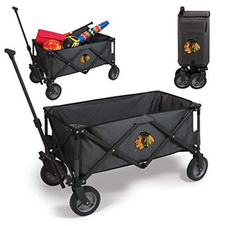 PICNIC TIME NHL Chicago Blackhawks Adventure Wagon Folding Wagon - Wagon Cart - Sport Utility Wagon - Beach Wagon Collapsible