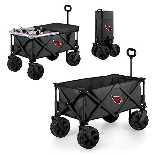 PICNIC TIME Charcoal Arizona Cardinals Adventure Wagon Elite All-Terrain Folding Utility Wagon